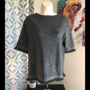 EUC - Ann Taylor short sleeve fringe sweater